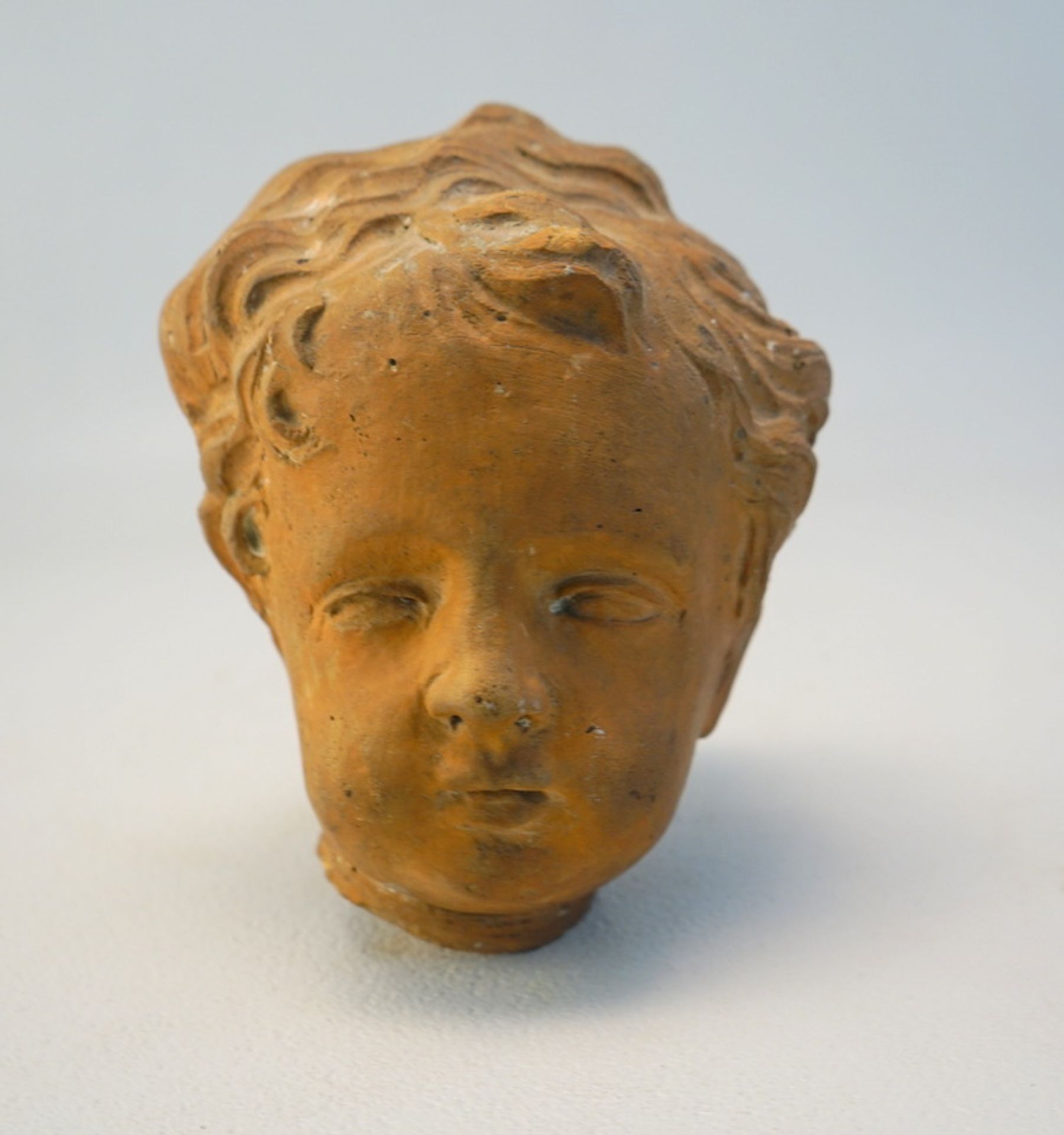Terracotta-Bozetto Kopf eines Putto, 18. Jhd. - Bild 3 aus 4