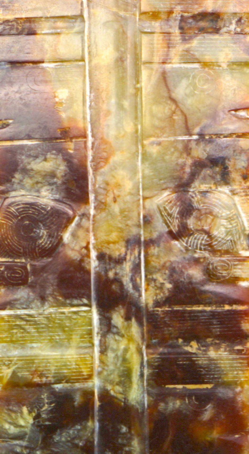 Zwei Ritualsteine “Cong“ Jade mit Einsprenkelungen - Bild 5 aus 6