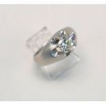 Herrenring mit ca. 1ct Brillant, Platin