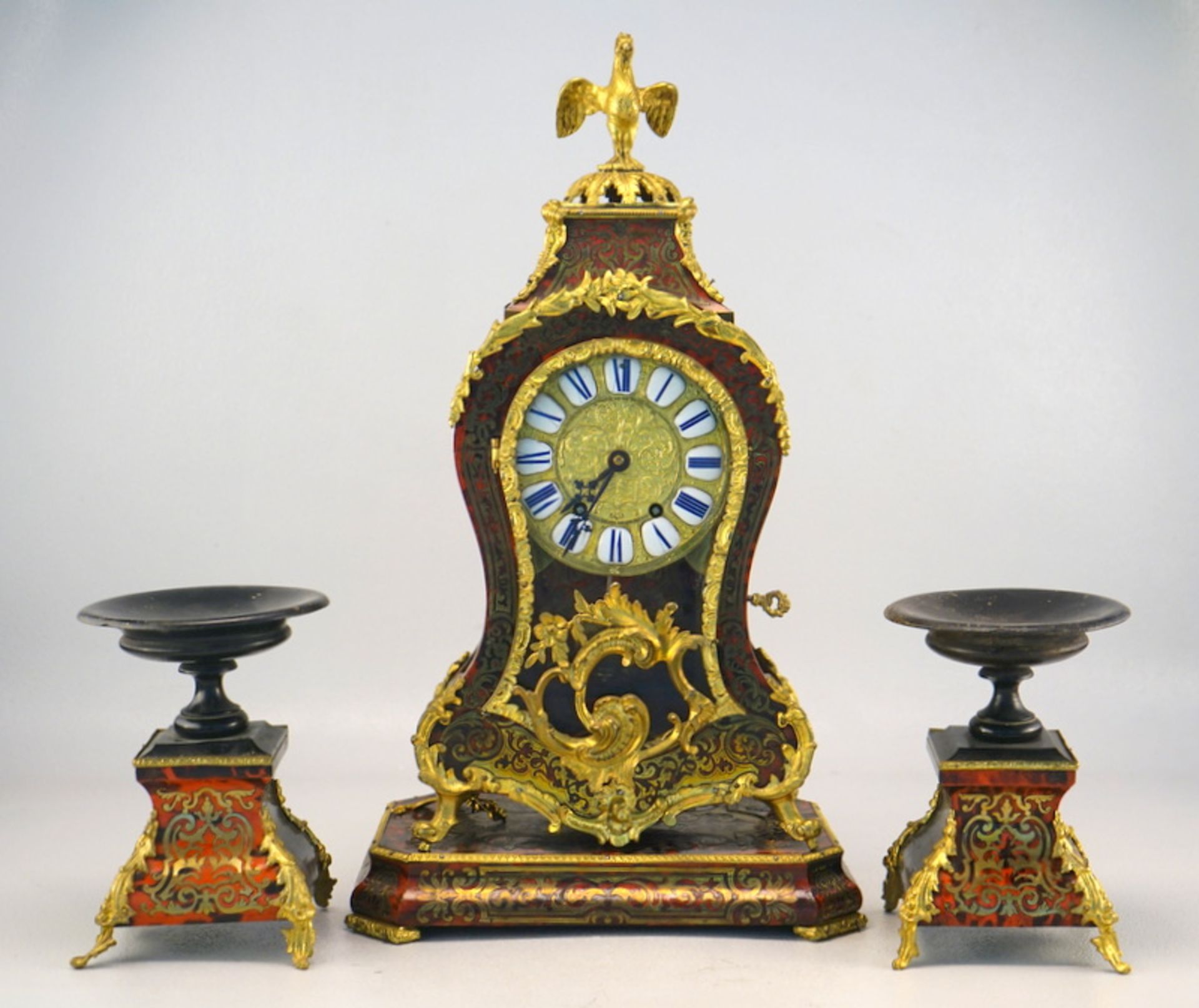 Schöne Boulle Uhr von "Dumolineuf a.H. Molle a Paris" 19. Jhd.