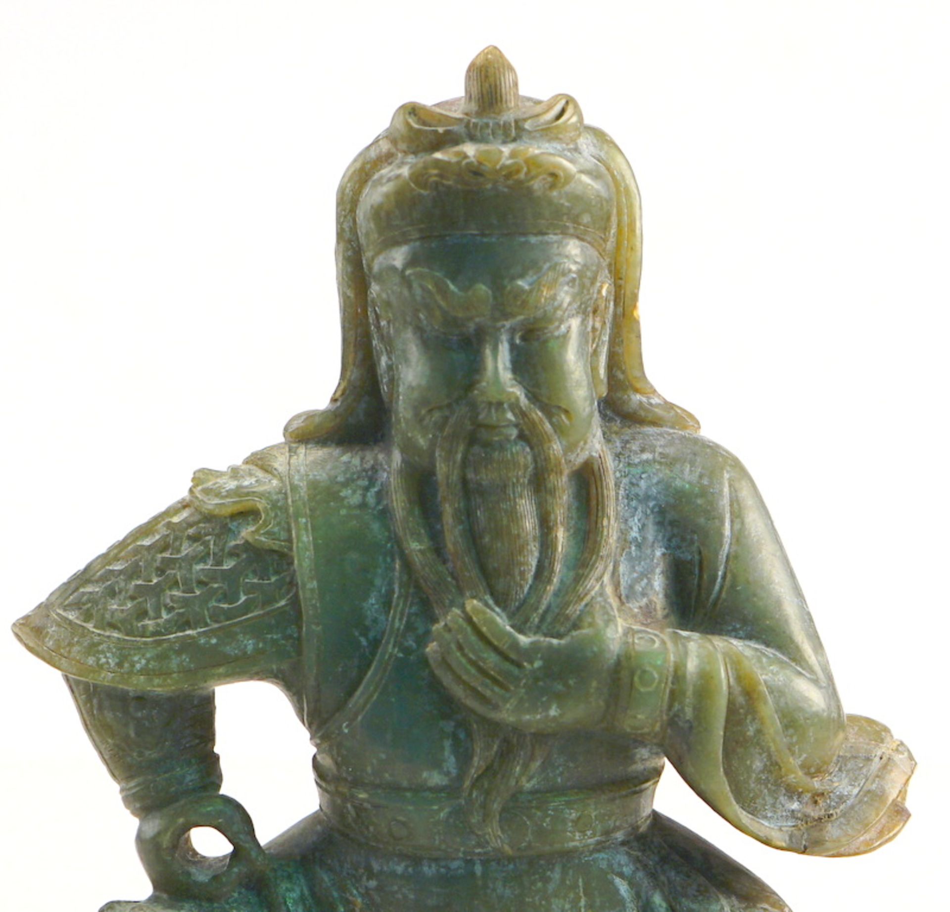Große Jadeschnitzerei des General Guan Yu - Bild 2 aus 5