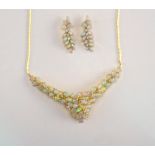 Opulentes Opal-Brillant-Schmuckset, 585 GG, Vollopale, zus. über 1ct Brillanten, Italien