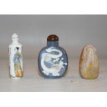 Drei interessante Snuff Bottles, China Qing Dyn.