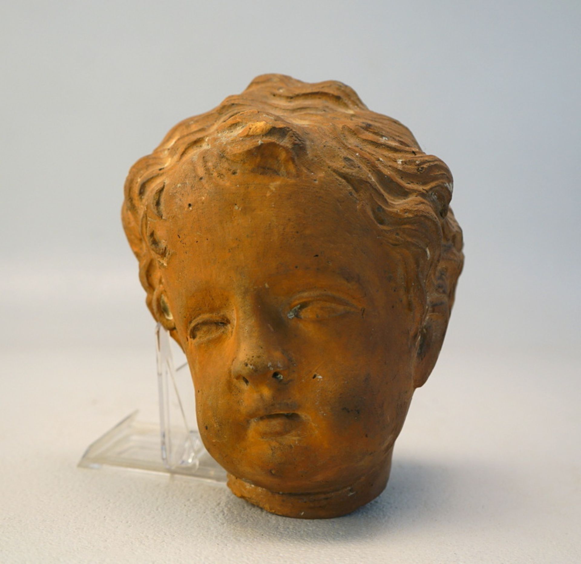 Terracotta-Bozetto Kopf eines Putto, 18. Jhd. - Bild 2 aus 4