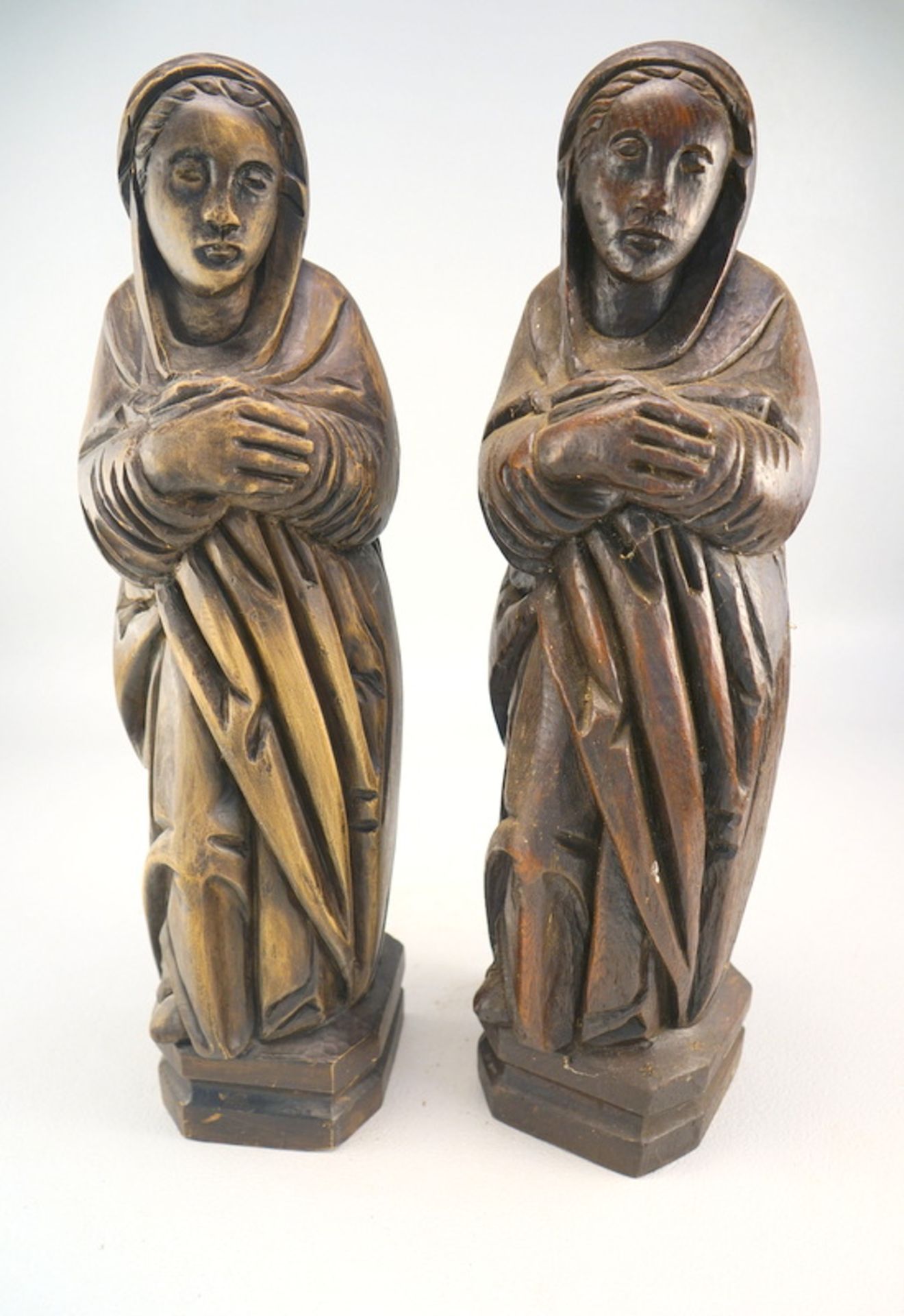 Pärchen Holzfiguren, Frau im Gebet - Bild 2 aus 2