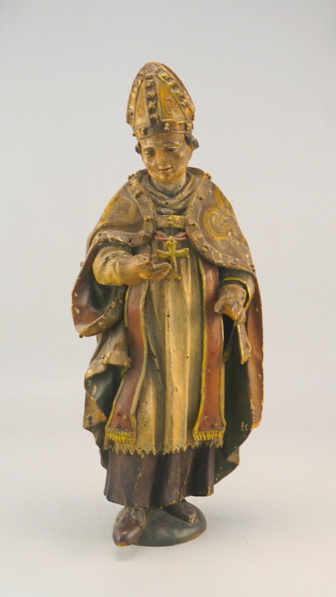 Holzfigur, Bischof, 18. Jhd.