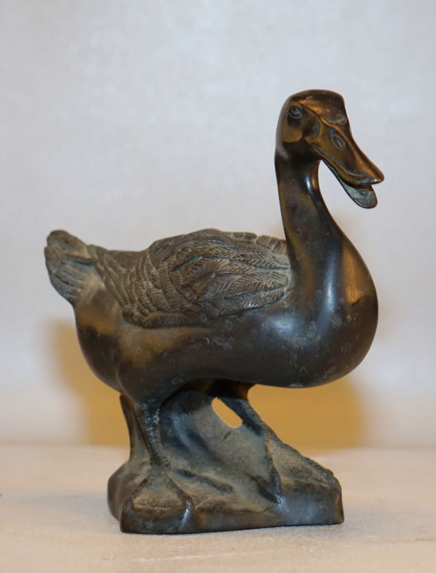 Bronzeplastik einer Ente