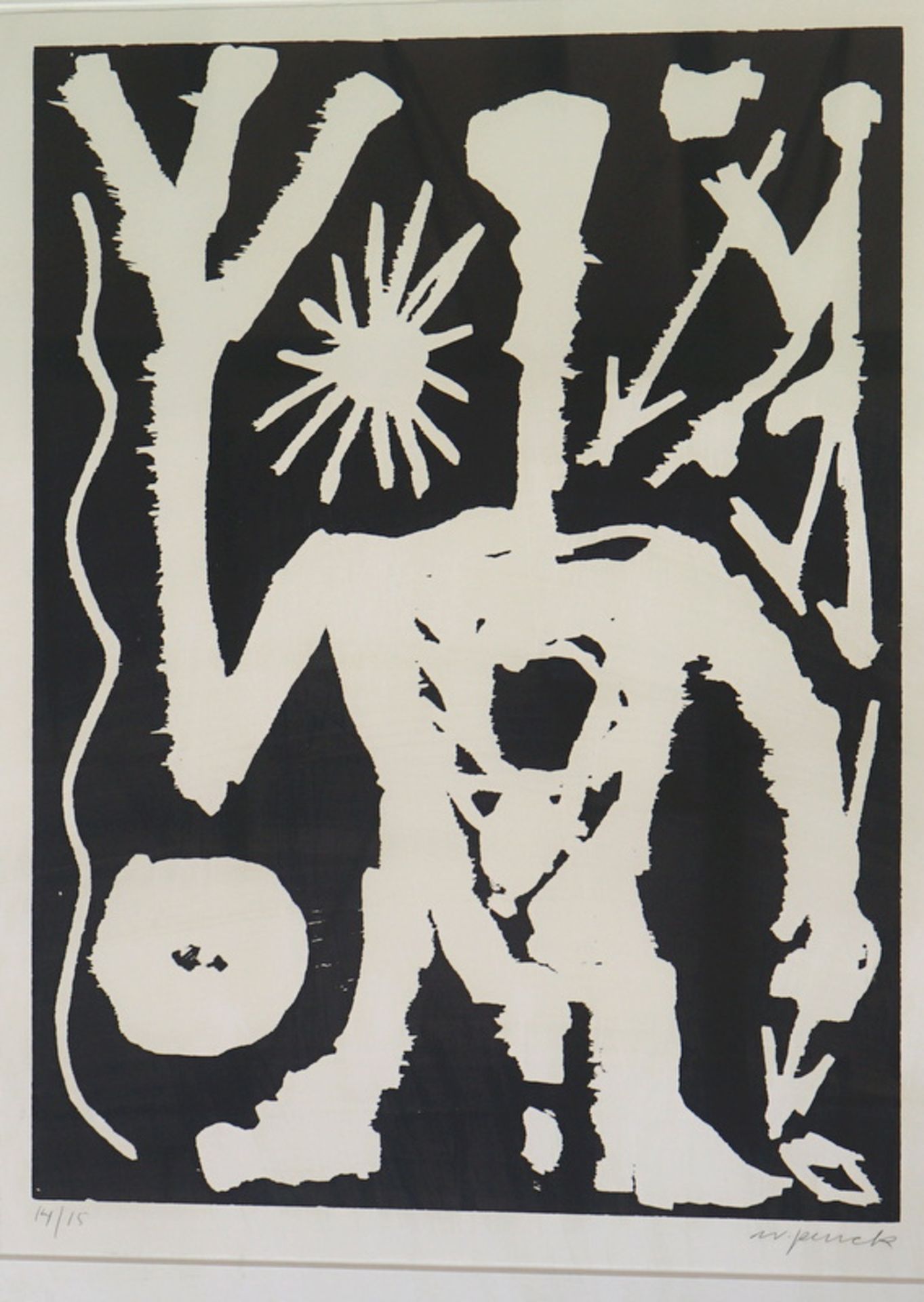 A.R. Penck: Ohne Titel (Jäger), Serigraphie, 80/90er - Bild 2 aus 4