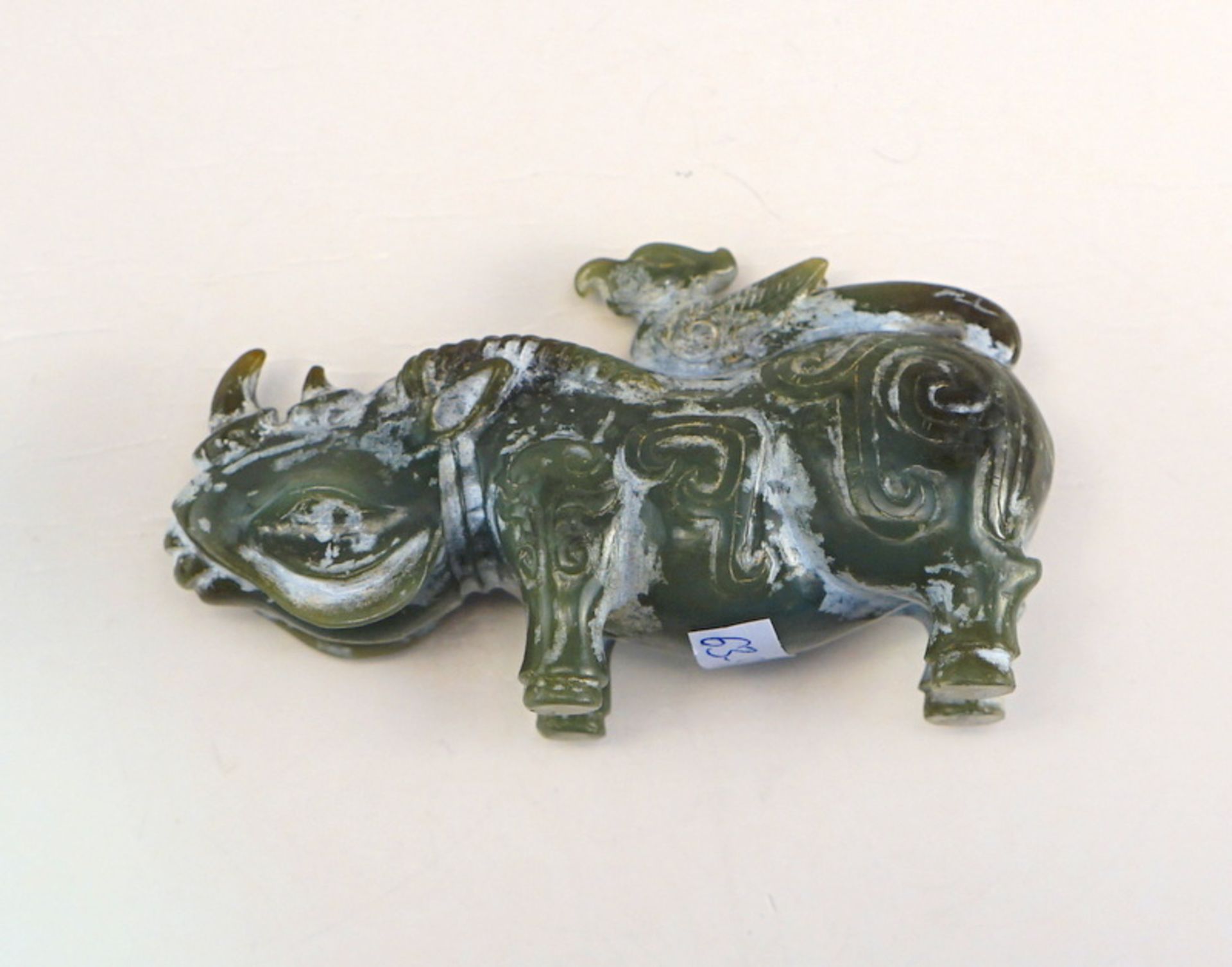 Nilpferd mit Phönix auf dem Rücken, Jade - Bild 5 aus 5