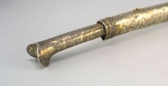 Osmanischer Yatagan Silber vergoldet, repoussiert, 18. Jahrhundert