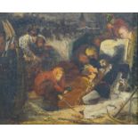 Daumier, Honorè (Umfeld): "Hamlet und Laertes am Grabe der Ophelia"