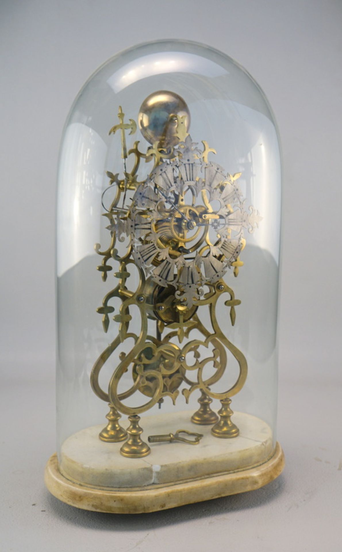 Große englische Skelettuhr mit Glasdom - Image 2 of 5