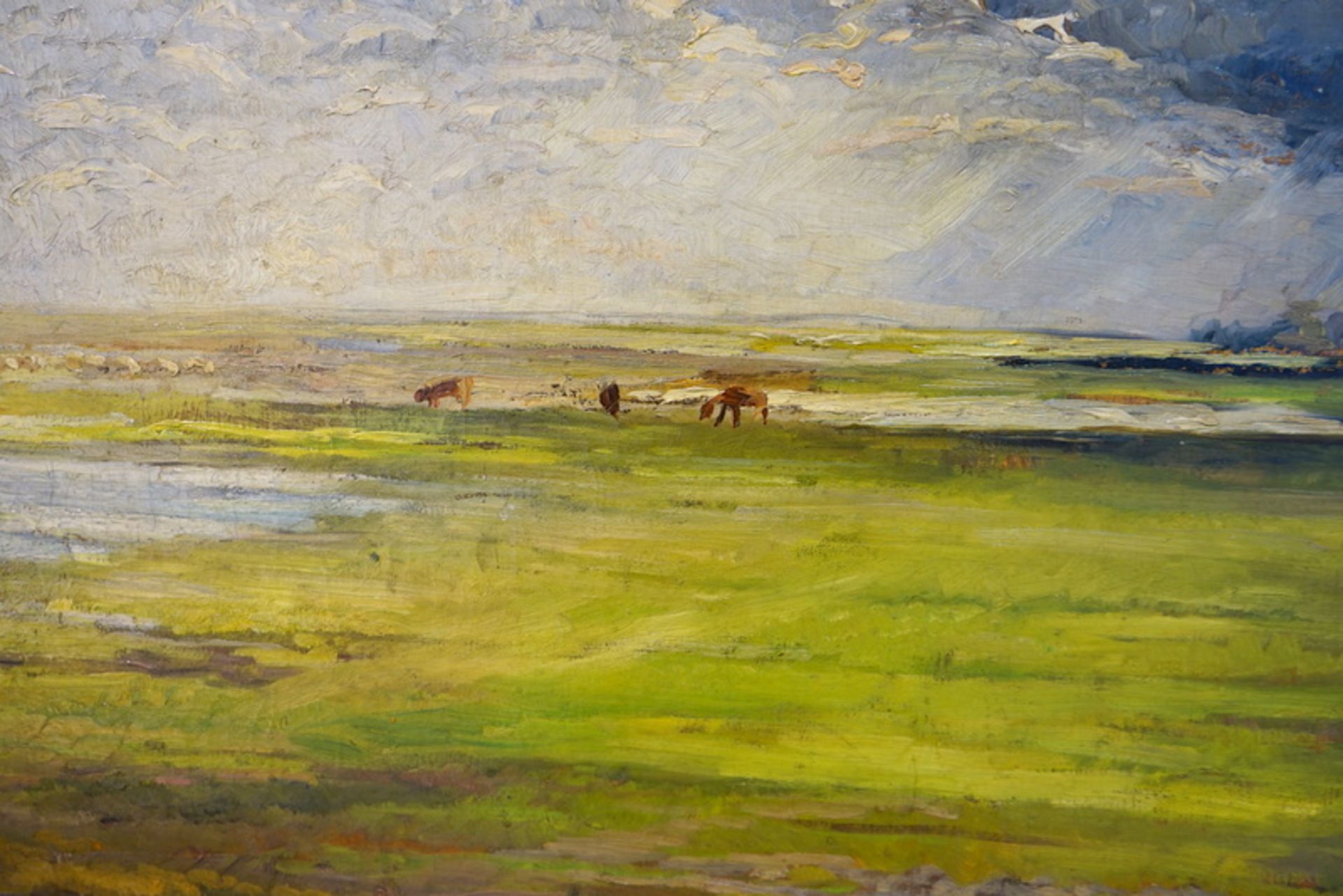 Hitz, Dora: Gewitterstimmung in rumänischer Landschaft mit grasenden Pferden - Bild 3 aus 3