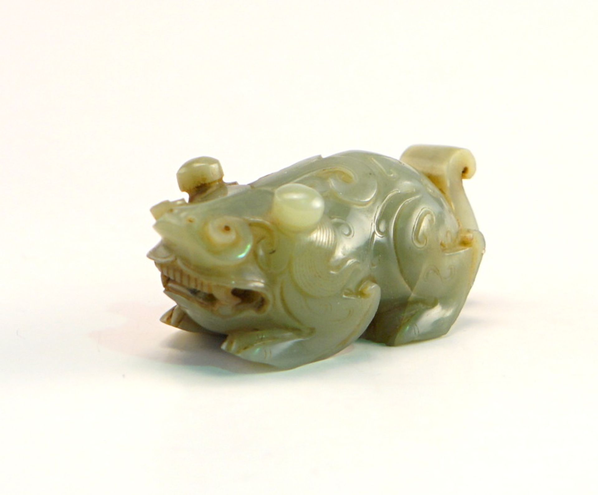 Fabelwesen, möglw. Frosch, Jade, im Stil der Han-Dynastie - Bild 4 aus 4