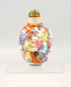 Snuff Bottle, 1000 Buddhas, Familie Rose, Qianlong Marke