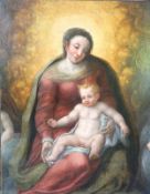 Mutter Gottes mit dem Kind, Spanische Schule, 18.Jhd.
