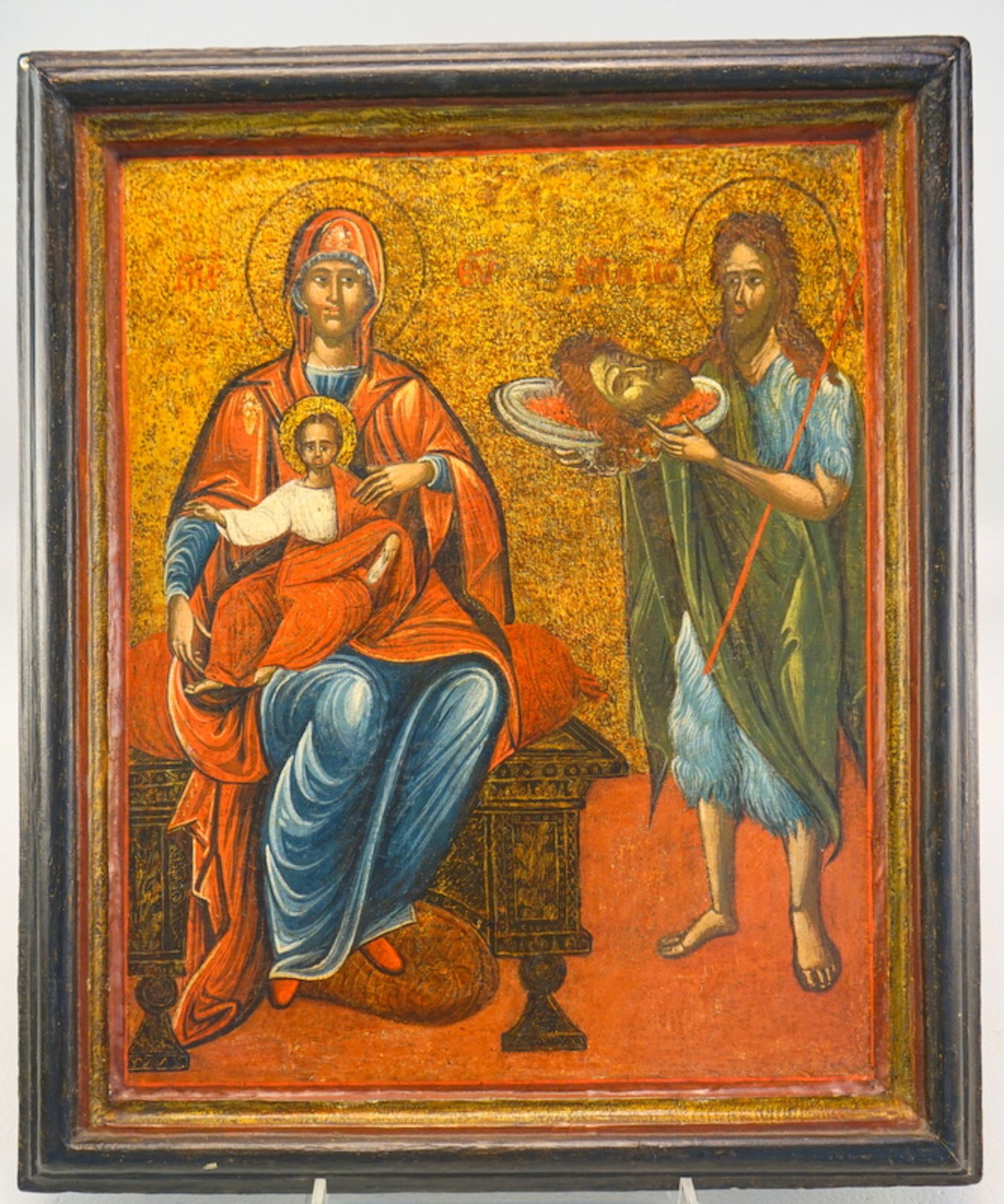 Thronende Maria und Johannis d. Täufer, Griechenland 17./18. Jhd. - Image 2 of 8