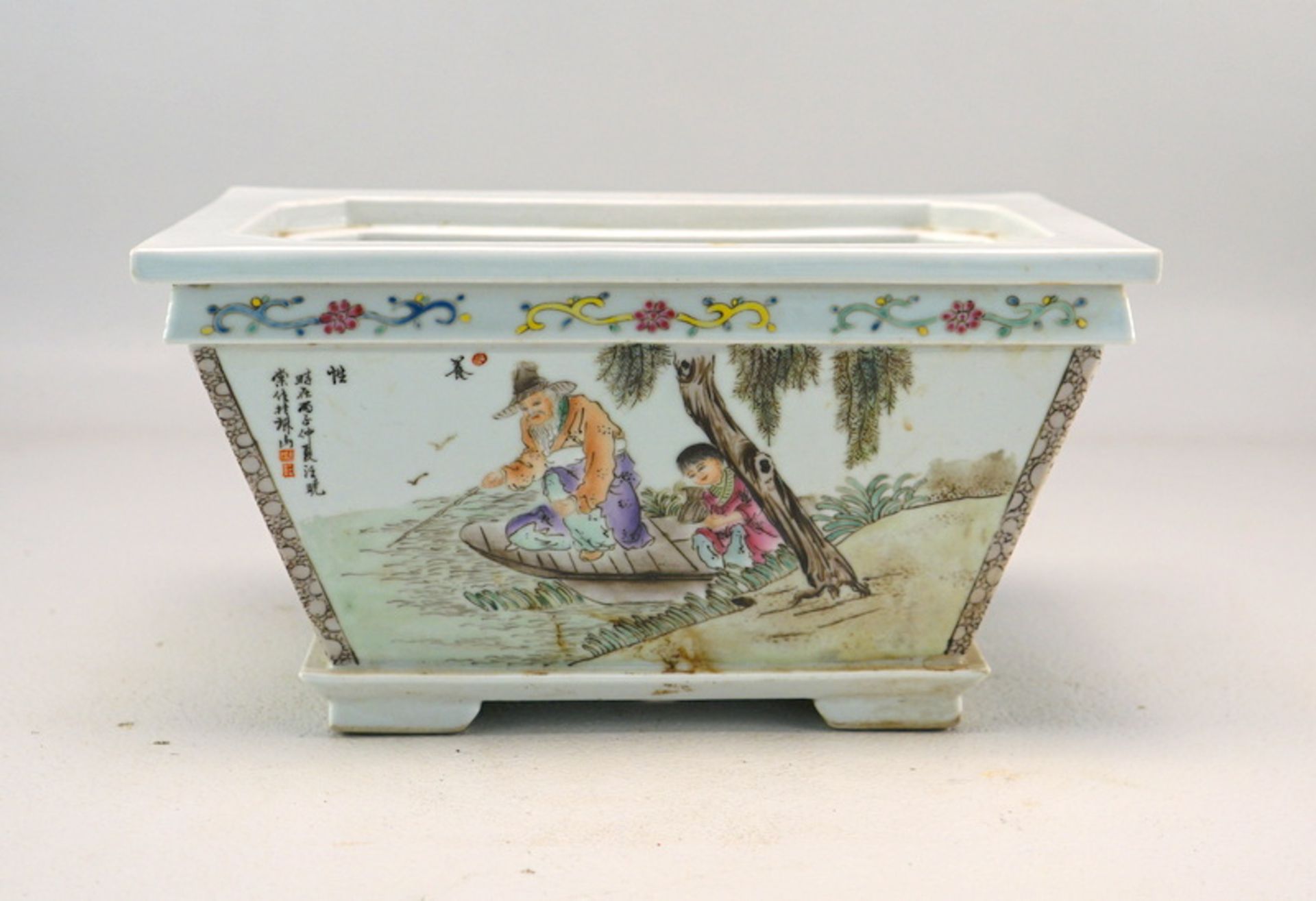 Quadratischer Cachepot, China, 20. Jhd.