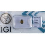 1,13ct Diamant, Fancy Deep Greenisch Yellow Brown, IGI Zertifikat