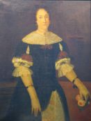 Adelige Dame mit aufwendigem Spitzenkleid ca. um 1800