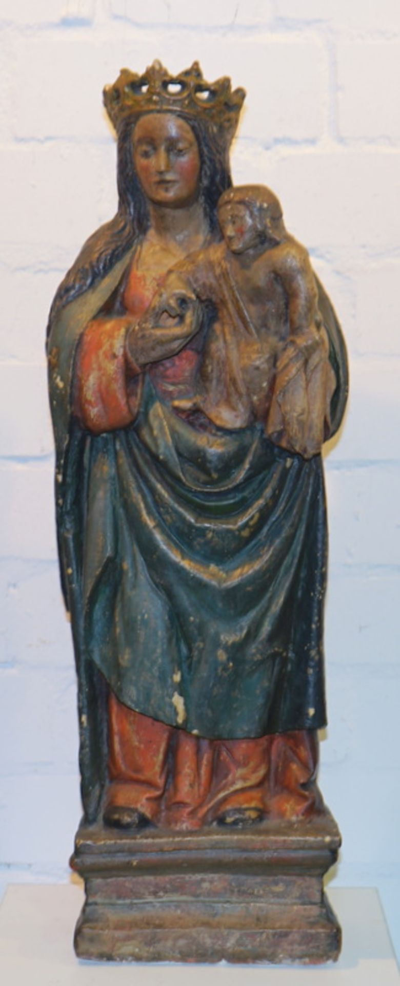 Mutter Gottes mit Kind, große Stuccoarbeit des 17./18. Jhd. - Bild 2 aus 4