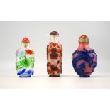 Drei alte Peking Glas Snuff Bottles