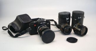 LeicaR4 Body Seriennummer 1607294 mit drei Leitzobjektiven