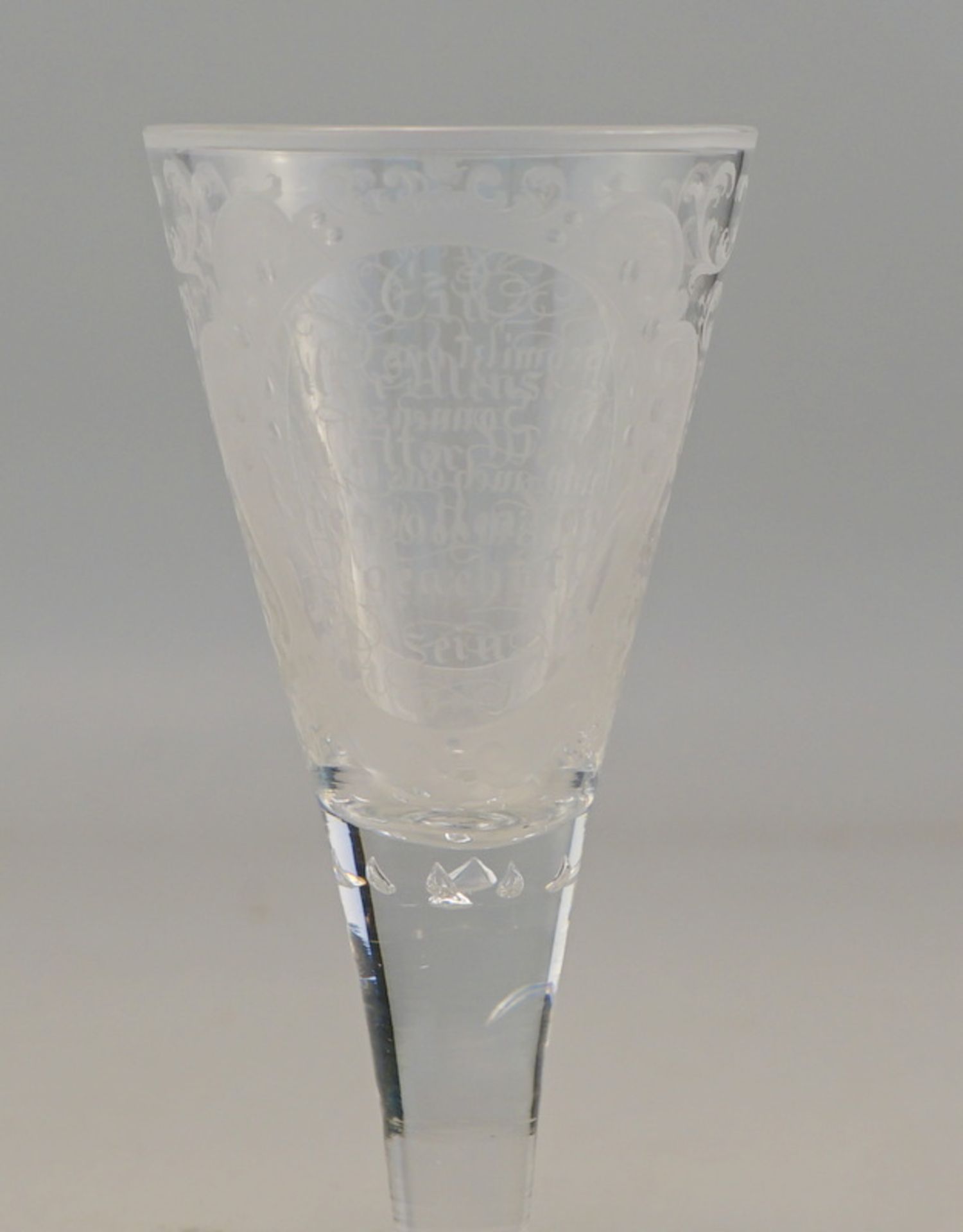 Wentzel, Moritz: Trichterglas mit Schliffdekor im Stil des 18.Jhd., um 1880 - Bild 3 aus 4