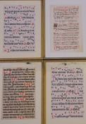 Vier große Blätter Missale Romanum, 16. /17. Jhd.