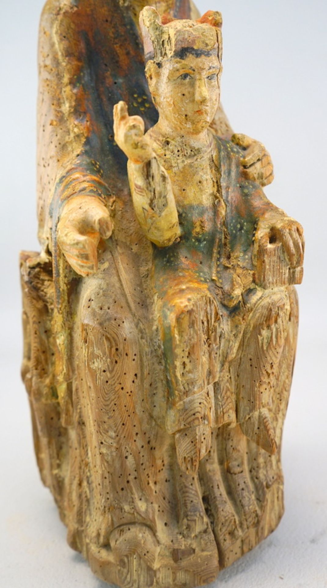 Thronende Madonna mit dem Christuskind, romanisch, Spanien 12. Jhd. - Bild 4 aus 6