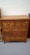 Pine chest of two short and three long drawers Length 102cm width 96.5cm Depth 49cm