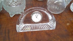 Marquis crystal desk clock along with an array of glass items