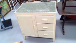 Vintage kitchen cupboard, height 86.5cm width 85cm depth 52cm.