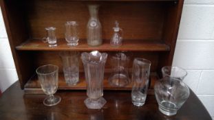 Glass vases, etc.