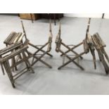 Five folding garden chair frames.