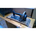 Vintage hand-cranked sewing machine