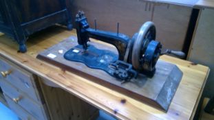 Vintage hand-cranked sewing machine