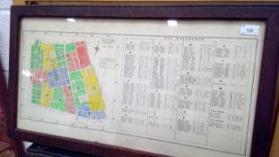 Hand drawn road map of Tottenham Court Road, signed G Panell 22 nov 1906.