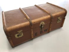 Luggage trunk with original liner, height 35cm width 84cm depth 50cm.