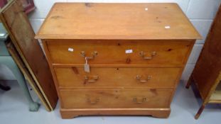 early 20th century pine chest of drawers height 82cm width 91.5cm depth 46cm