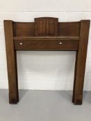 Art Deco mahogany fire surround, height 155cm width 135cm depth 20cm.