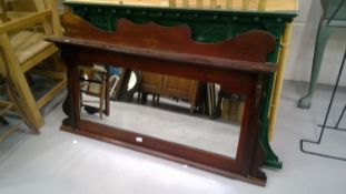 Overmantle mirror with top shelf, Height 73cm width129cm