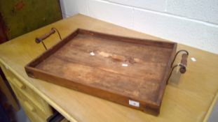 Tropical hardwood tray width 64cm depth 46cm