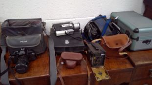 Canon Super 8, Conway Vintage Box Camera along with a selection of cameras.