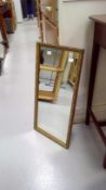 Framed wall hanging mirror. Height 61cm width 30cm