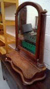 Victorian large mahogany toilet mirror, height 88cm, width 74cm depth 32cm.