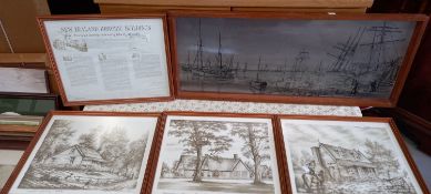 John H Alexander (1917-), four framed and signed prints of Australian scenes, together with a G.W