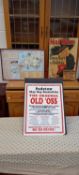 A mid-nineties Padstow 'Old 'Oss' paper advertising sign, together with a 'Courage' pub map of