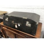 Vintage Brexton car trunk, approximate height 24cm width 82cm depth 40cm.