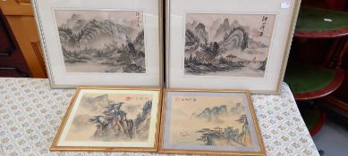 Four asian oriental pictures.